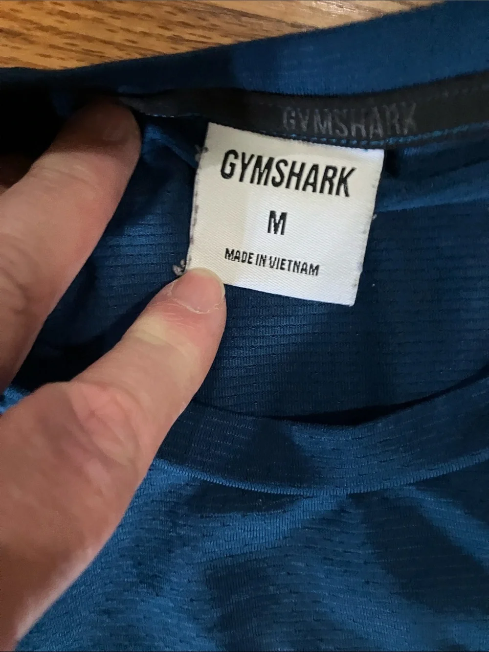 Gymshark Blue Long Sleeve Performance Top with Black Track Pants Sz M EUC